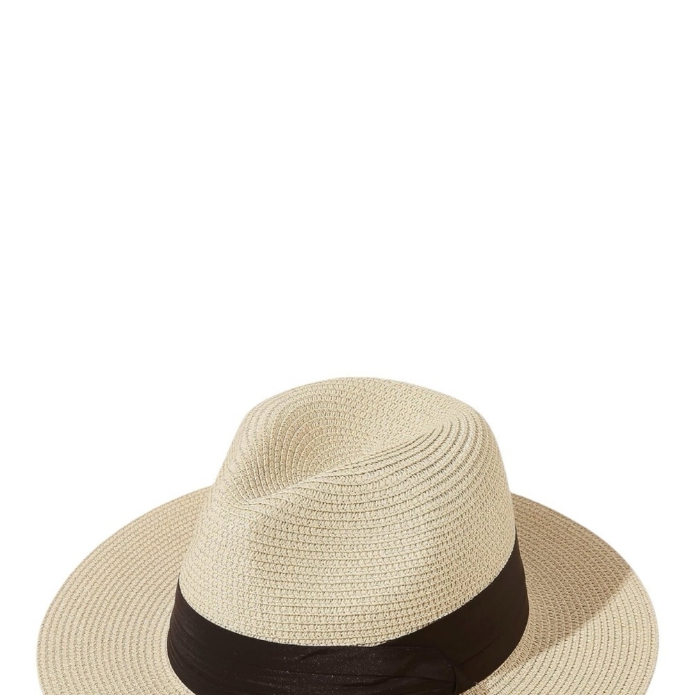 Women’s UPF50 Straw Hat  Wide Brim Fedora Beach Hat - Picture 5 of 5